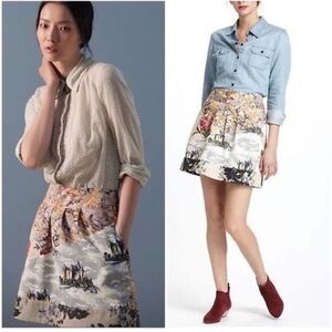 Anthropologie Leifnotes Flora Fortress Skirt